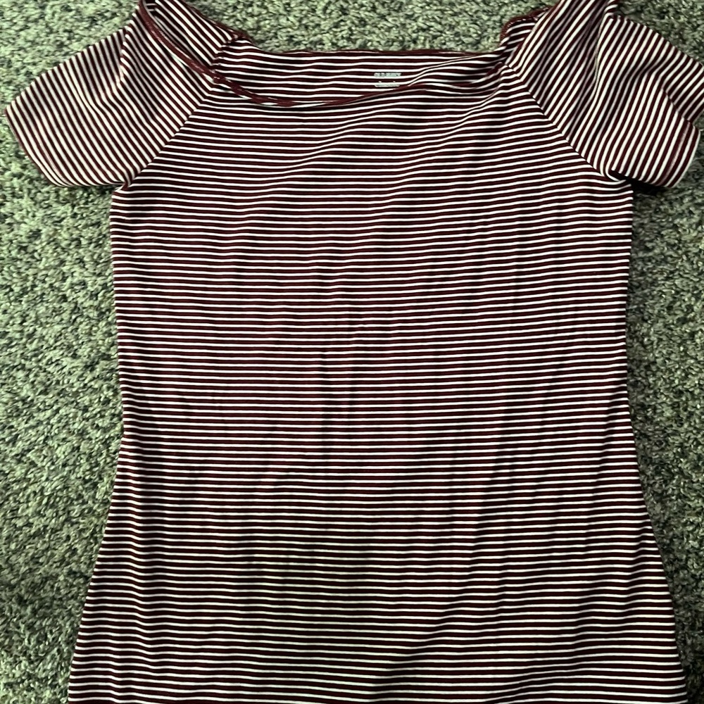 Old Navy Striped Short Sleeve Top - Black and White